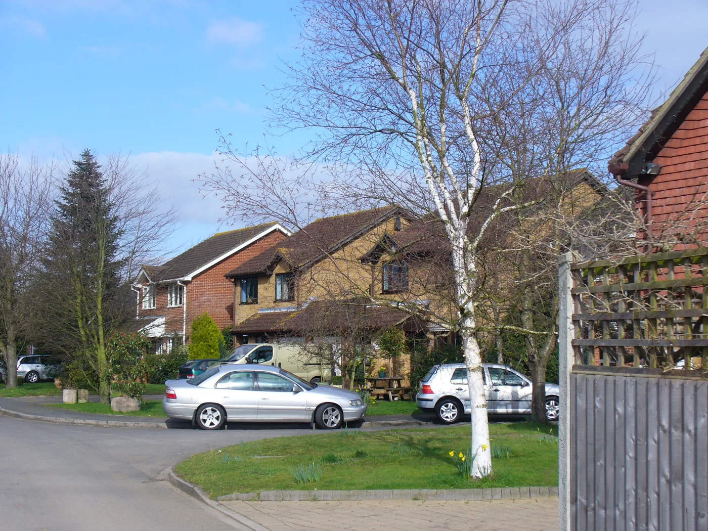 Modern housing in Byfleet, in Woking borough